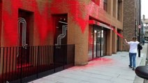 Watch moment protesters spray red paint over Labour headquarters