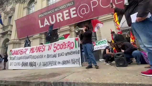 Politenico di Milano, la protesta degli studenti contro gli accordi tra Italia e Israele