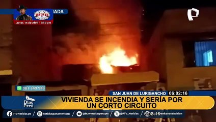 SJL: corto circuito provoca incendio y termina consumiendo una vivienda