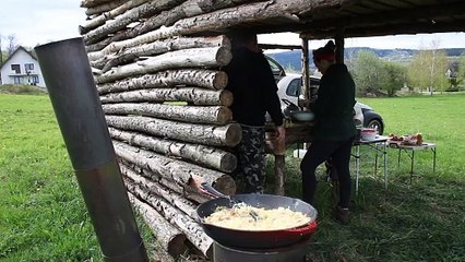Sękowa - przygotowania do rekonstrukcji bitwy gorlickiej