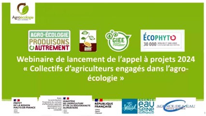 Webinaire de lancement AAP Collectifs d'agriculteurs engagés dans la TAE 2024 - Hauts-de-France