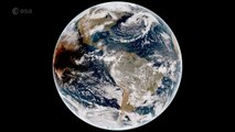 Eclipse solar de 2024 visto por el satélite GOES-16