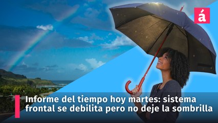Informe del tiempo en República Dominicana hoy martes: sistema frontal se debilita pero lleve su sombrilla