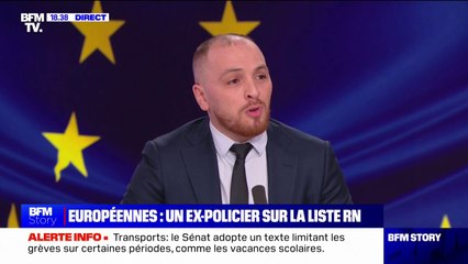 Matthieu Valet (candidat RN aux élections européennes et ancien commissaire de police) ne se serait pas engagé pour "le parti de Jean-Marie Le Pen"