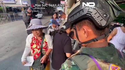 Centenas de refugiados começaram a atravessar a fronteira do Myanmar para a Tailândia