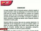PSUV expresa su respaldo al Estado venezolano en la lucha contra la trama de corrupción PDVSA-Cripto