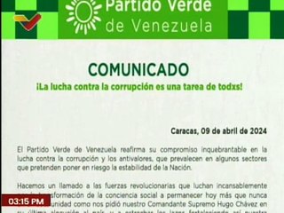 Comunicado | Partido Verde reafirma su compromiso en la lucha contra la corrupción