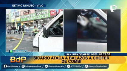 ¡En plena hora punta! Sicarios atacan a balazos a chofer de combi en SJM