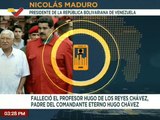 Pdte. Maduro expresó sus condolencias por el fallecimiento del profesor Hugo de Los Reyes Chávez