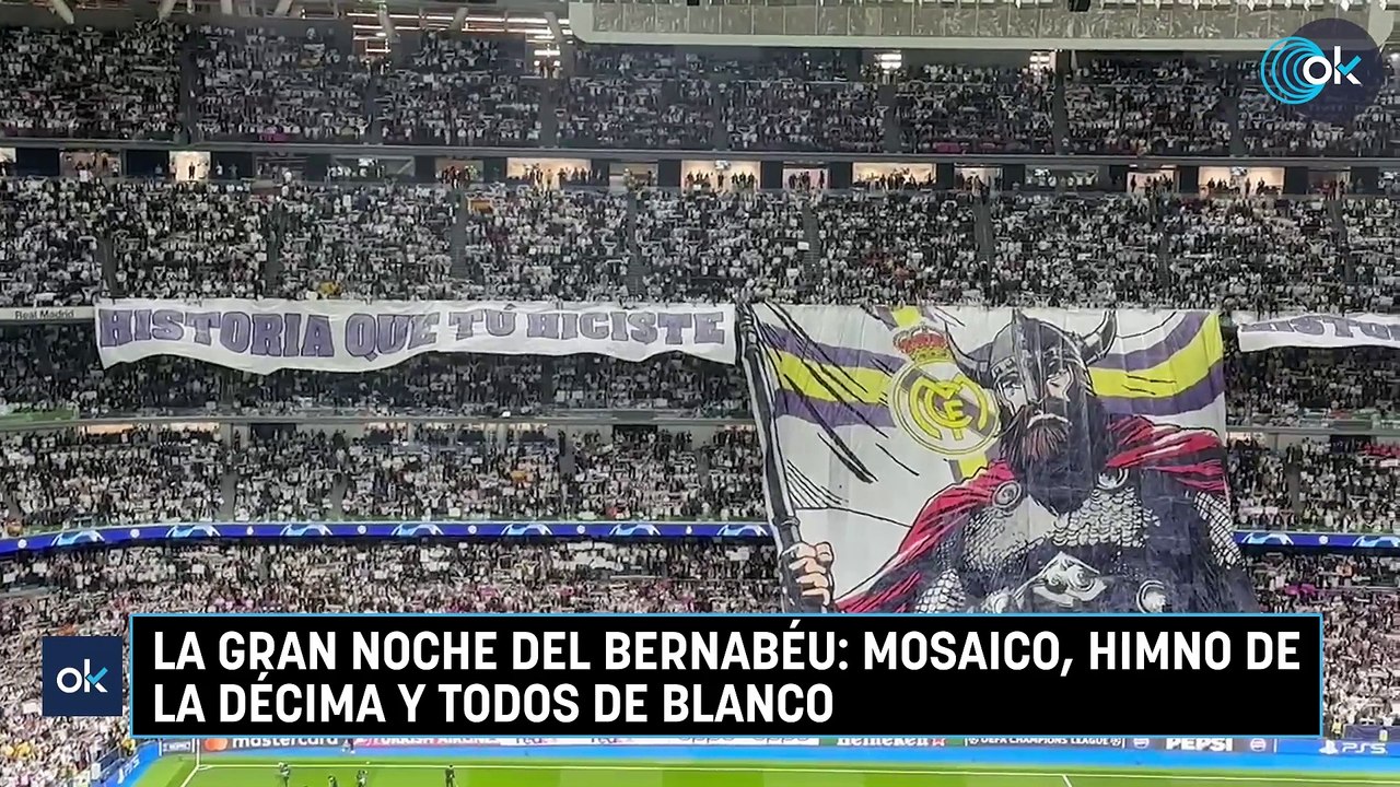 La gran noche del Bernabéu: mosaico, himno de la Décima y todos de blanco
