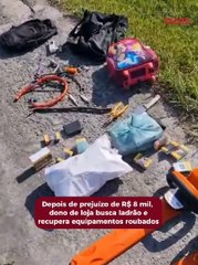 Depois de prejuízo de R$ 8 mil, dono de loja busca ladrão e recupera equipamentos roubados