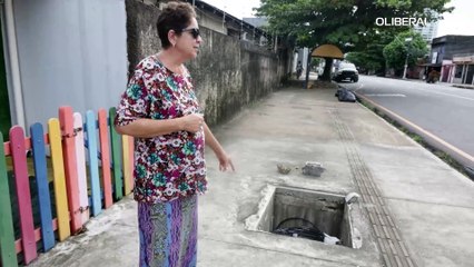 Buraco aberto em tampa de empresa de telefonia vem causando transtornos na rua dos Mundurucus