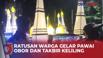 Ratusan Warga di Tegal Gelar Pawai Obor dan Takbir Keliling