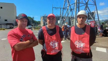Débrayage à la centrale de Bois-Rouge à l'occasion de la visite de la présidente Commission de régulation de l'énergie