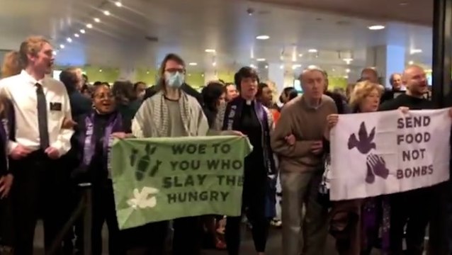 Pro-Palestine protesters blockade US Senate cafeteria calling for Gaza ceasefire