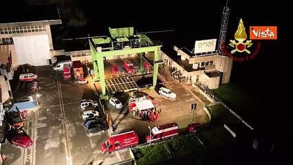 Esplosione a Suviana, le operazione notturne dei Vigili del Fuoco