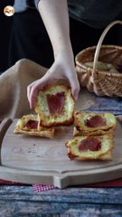 Petites tartes tatin saveur raclette, en portions individuelles