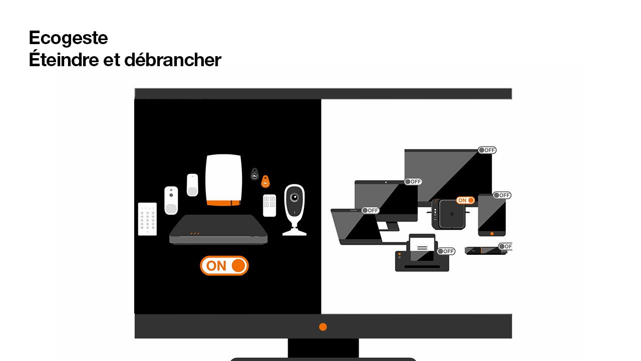 Ecogeste - Eteindre et débrancher ses appareils - Orange