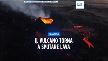 下载视频: Islanda, nei cieli sopra il vulcano attivo visibile l'eclissi solare: poco dopo una nuova eruzione