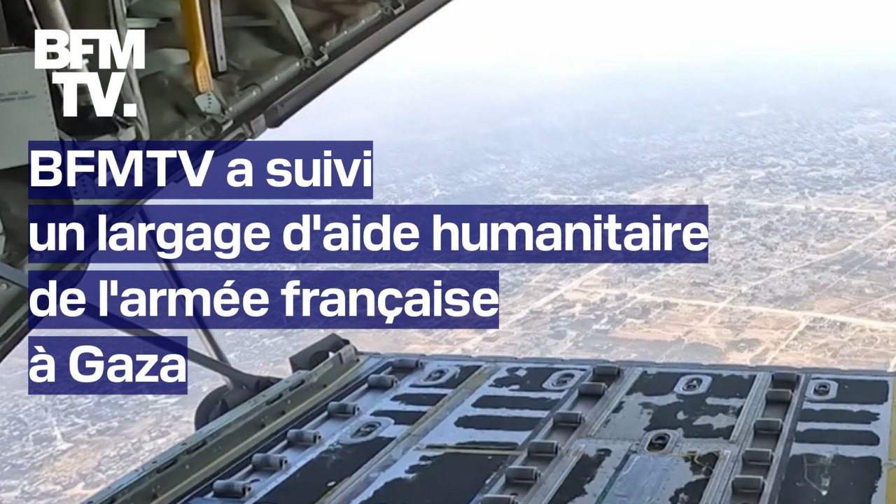 Document BFMTV - Une de nos équipes a suivi un largage d'aide humanitaire au-dessus de Gaza