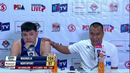 Interview with Best Player Ian Sangalang and Coach Chito Victolero [Apr. 10, 2024]