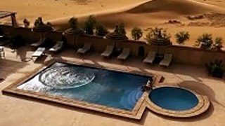 Un hôtel avec piscine en plein désert au Maroc