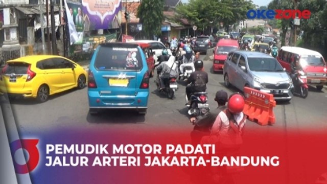 Hari Lebaran, Jalur Arteri Jakarta-Bandung Wilayah Purwakarta Dipadati Pemudik Motor
