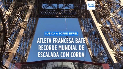 Francesa bate recorde mundial de escalada com corda na Torre Eiffel
