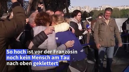 Französin klettert 110 Meter hoch in den Eiffelturm