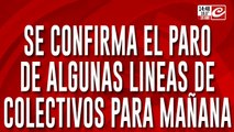 Paro de colectivos confirmado: estas son las líneas que se adhieren a partir de las 0