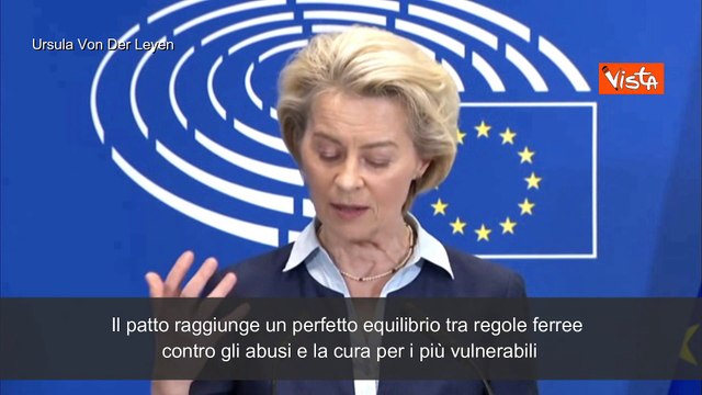 Patto per la Migrazione e l'Asilo, Von Der Leyen: Solidariet? per gli Stati di confine