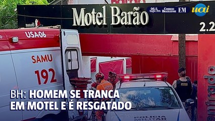 Homem que se trancou em quarto de motel é retirado do local pelo Samu