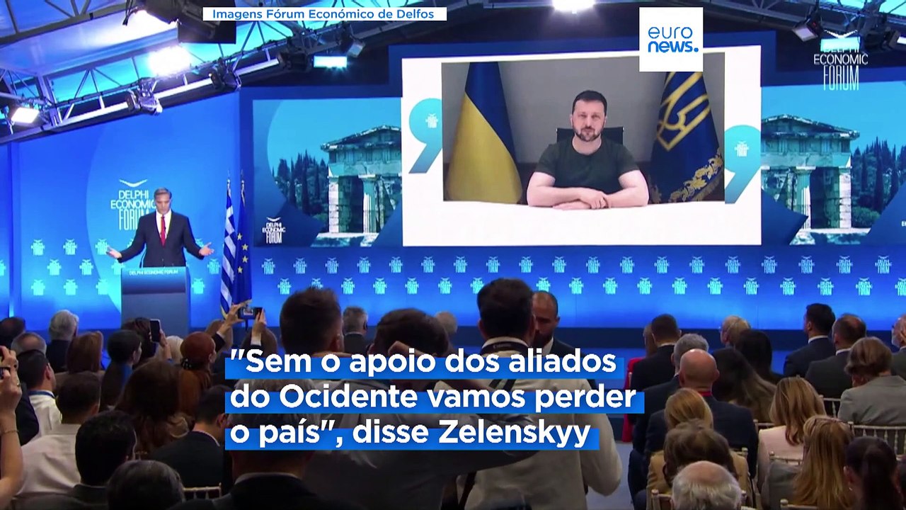 Zelenskyy reforça apelos ao Ocidente por mais apoio durante Fórum Económico de Delfos