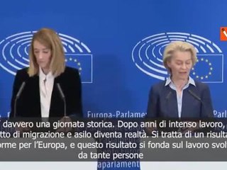 Von der Leyen: "Approvazione patto immigrazione e asilo è risultato enorme"
