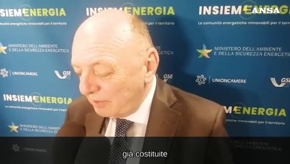 Pichetto Fratin: "Al via gli incentivi Gse alle Comunita' rinnovabili"