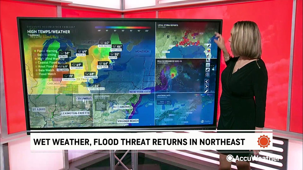 Wet weather to bring back a risk for flooding in the Northeast