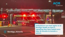 Ambulances turn their lights on at Bendigo Health as part of industrial action