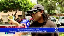 Miraflores: aumentan robos al paso en calle Leonidas Avendaño