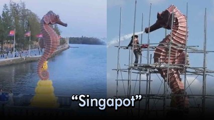 กัมพูชา เปิดตัวม้าน้ำพ่นน้ำ แลนด์มาร์กใหม่ ชาวเน็ตแห่ถามทำไมคุ้น ๆ