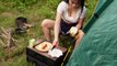 Solo Bushcraft SOLO GIRL's camping in the forest,Cooking ASMR and Overnight _ Backpack alone
