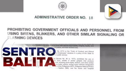 Paggamit ng sirena at blinkers ng mga opisyal at tauhan ng gobyerno, bawal na ayon kay PBBM;