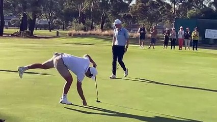 Lucas Herbert makes a birdie on the 18th to shoot 61 at Neangar Park Pro-Am