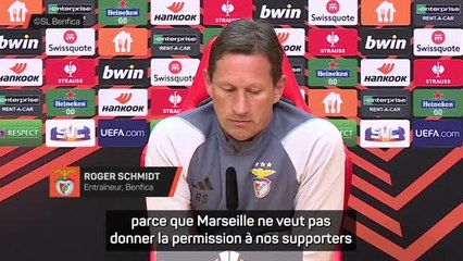 Benfica - Schmidt : "Nous avons également besoin de nos supporters à Marseille"