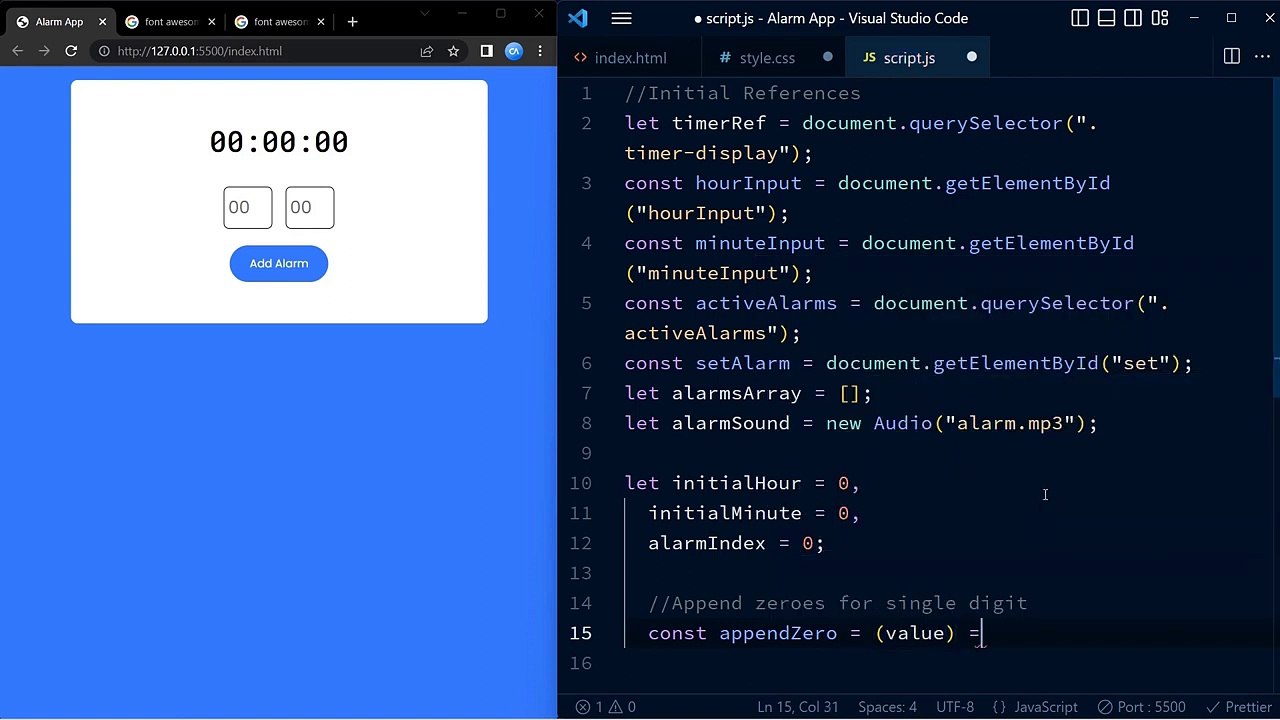Alarm App  Javascript _ With  Multiple Alarm Feature