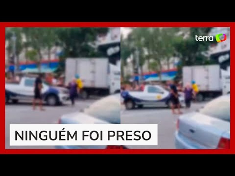 Homens armados com facas discutem em praça no litoral de SP
