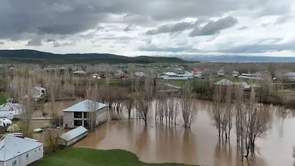 Ağrı'da dere taştı; çok sayıda ev su altında kaldı