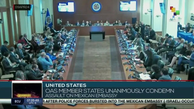 OAS member countries condemn Ecuador for the assault on the Mexican Embassy