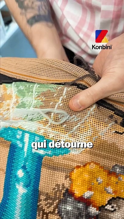 Gauvin Manathan,artiste,nous présente ses créations mêlant jeux vidéo et canevas