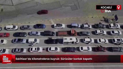 Eskihisar'da kilometrelerce kuyruk: Sürücüler kontak kapattı
