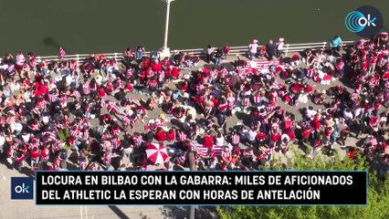 Locura en Bilbao con la gabarra: miles de aficionados del Athletic la esperan con horas de antelación